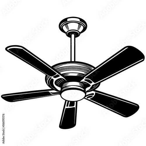 Ceiling fan vector illustration 