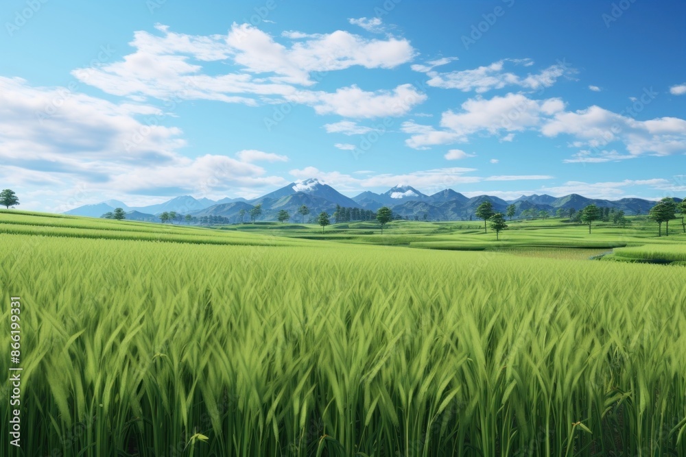 Rice field landscape outdoors nature. Rice field landscape outdoors nature.