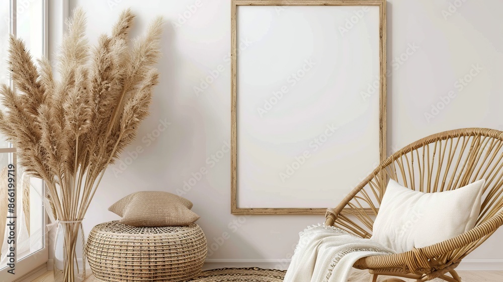 Modern Minimalist Living Room with a Blank Canvas Modern Minimalist Living Room with a Blank Canvas
