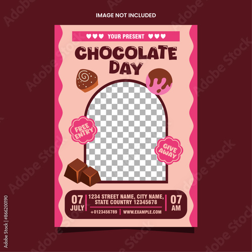 World chocolate day flyer or poster template design