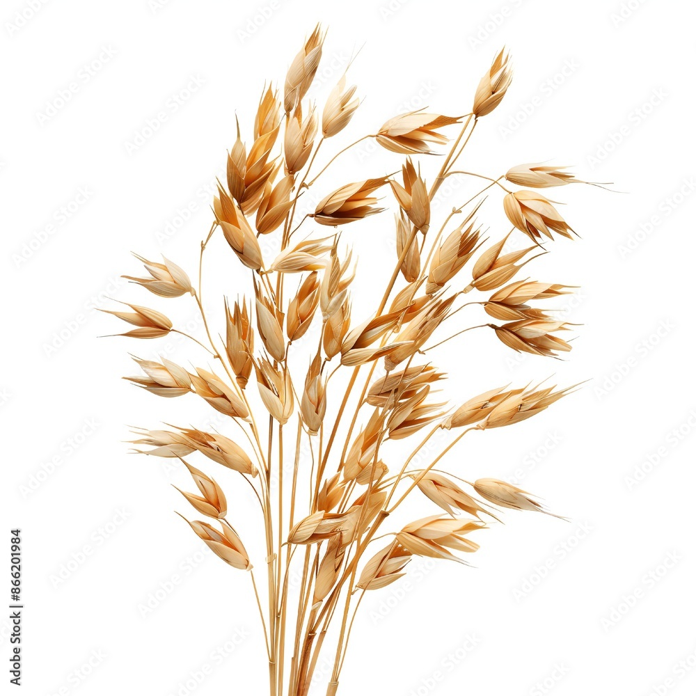 Very detailed single oat flake closeup isolated on white background Generative Ai Very detailed single oat flake closeup isolated on white background Generative Ai