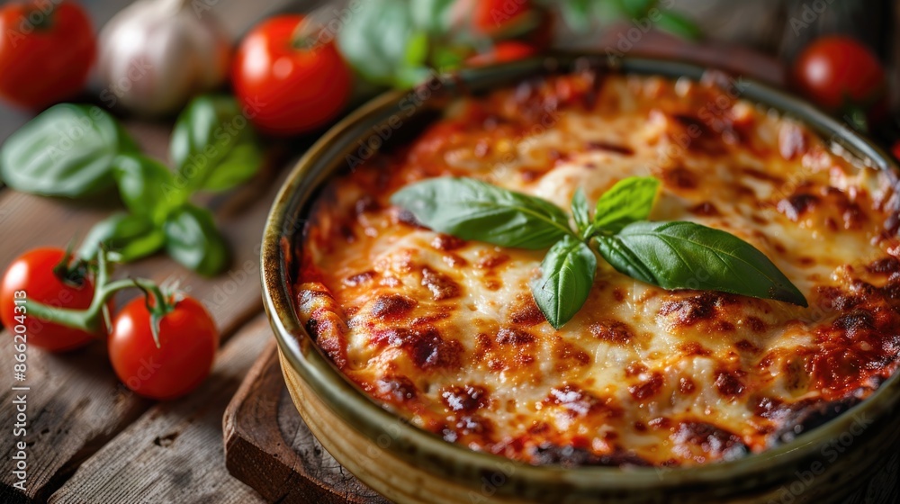 A delicious ready-to-eat dish, Parmigiana alla napoletana. A delicious ready-to-eat dish, Parmigiana alla napoletana.
