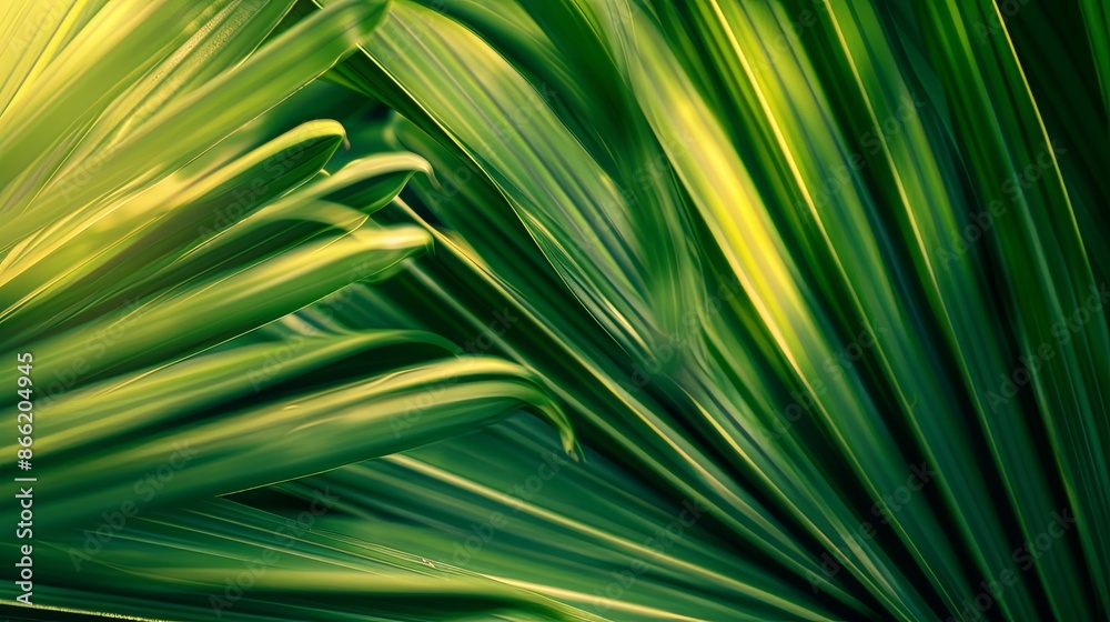 Green tropical plant close-up