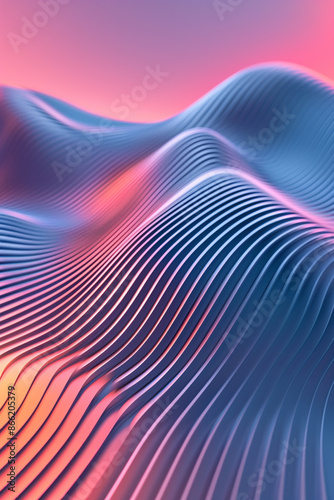 Abstract Fluid Waves Background: This captivating image features abstract fluid waves in a pastel gradient color palette, including shades of blue and pink. 