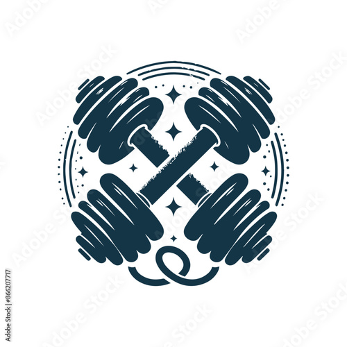 Vector dumbbell isolated on white background