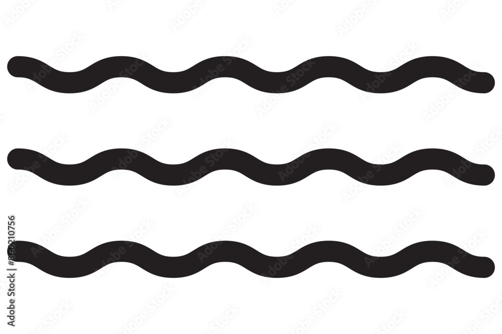 Set of thin line waves vector, collection Set of thin line waves vector, collection