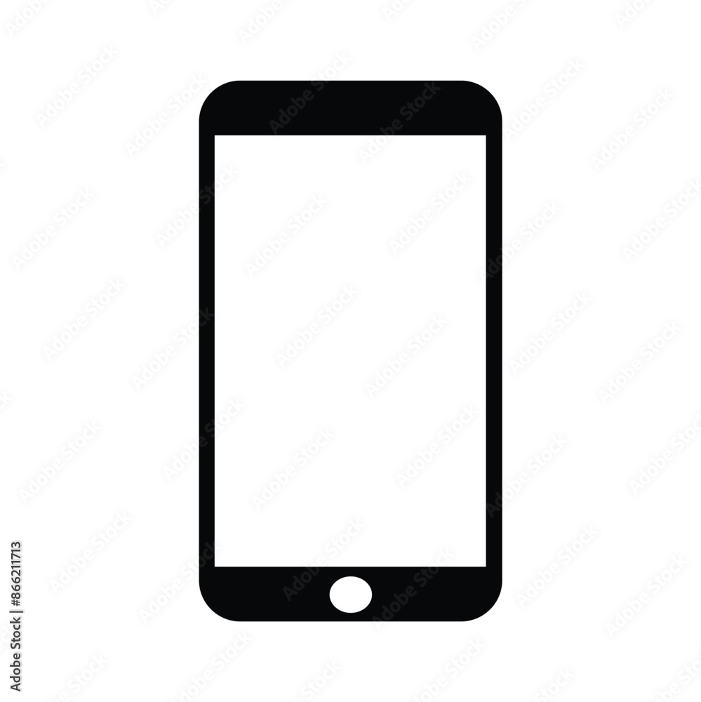 Mobile phone with white screen on a white color background Mobile phone with white screen on a white color background