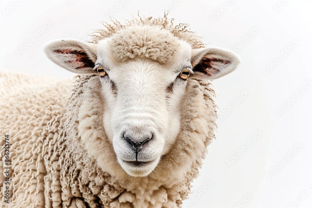 Fototapeta premium white sheep with white background