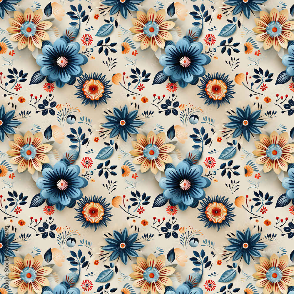 Fototapeta premium the concept of mandalas with flowers. Created with generative AI