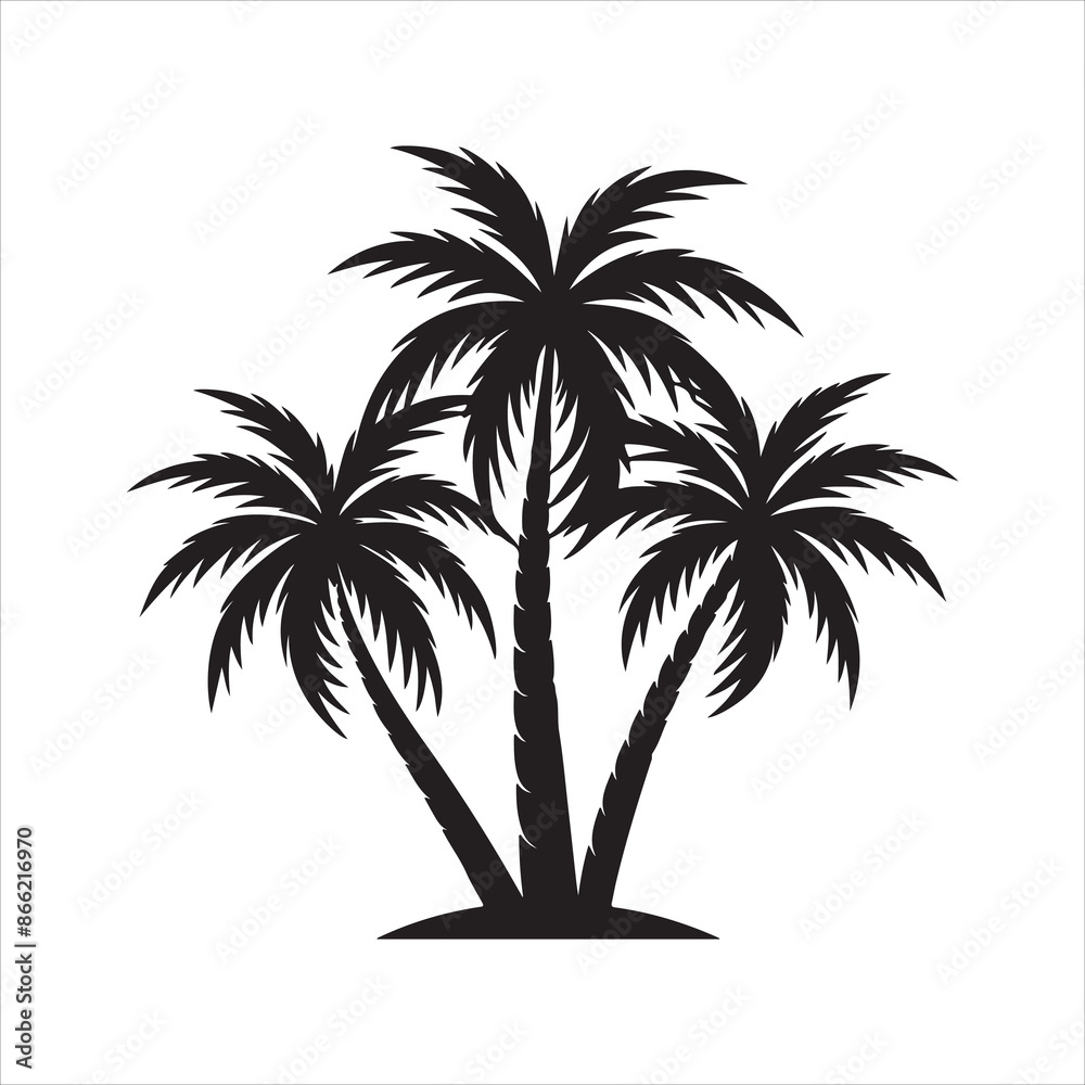 Palm Trees silhouette design vector art AI generated Palm Trees silhouette design vector art AI generated