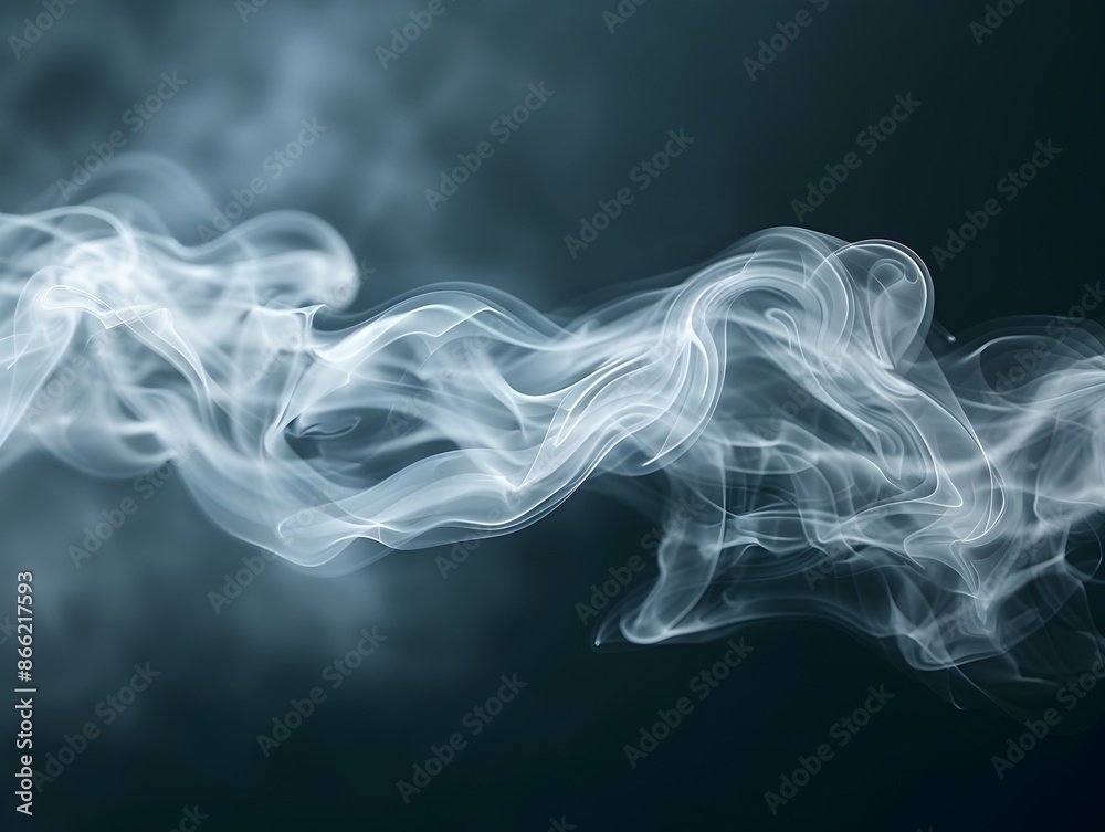 Delicate White Smoke Patterns Against Dark Background for Abstract Design Concept Delicate White Smoke Patterns Against Dark Background for Abstract Design Concept