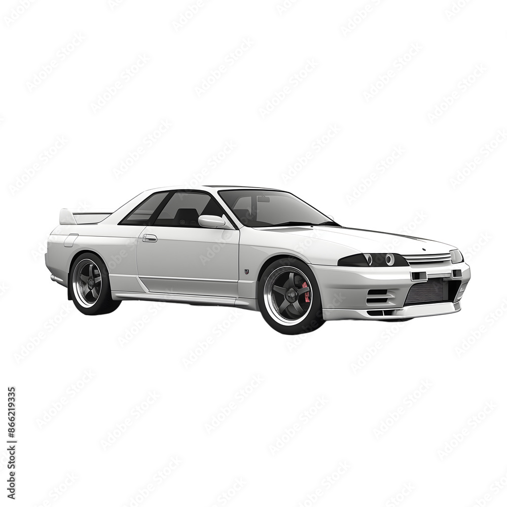 Shiny red sports car isolated on a white background showcasing its luxury and speed Shiny red sports car isolated on a white background showcasing its luxury and speed