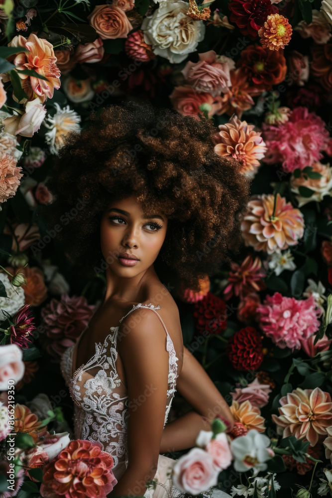Girl in summer flowers Girl in summer flowers