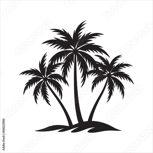 Palm Trees silhouette design vector art AI generated 