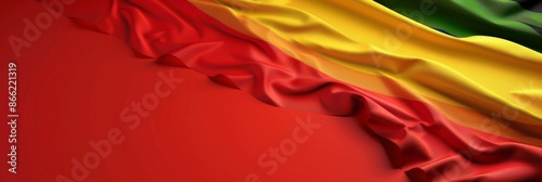 Horizontal banner. Celebration of Bolivia Independence Day. Bolivia national flag on a red background. Free space for text photo