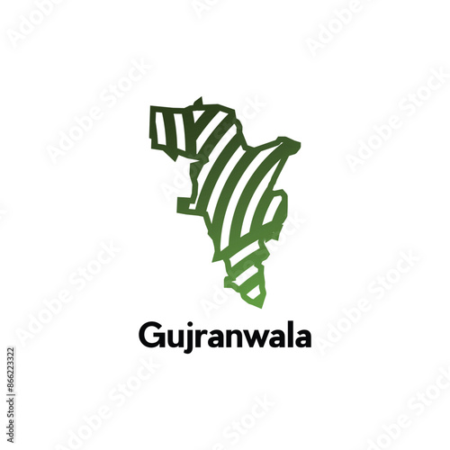 Gujranwala world map vector design template, graphic style isolated on white background, suitable for your company photo