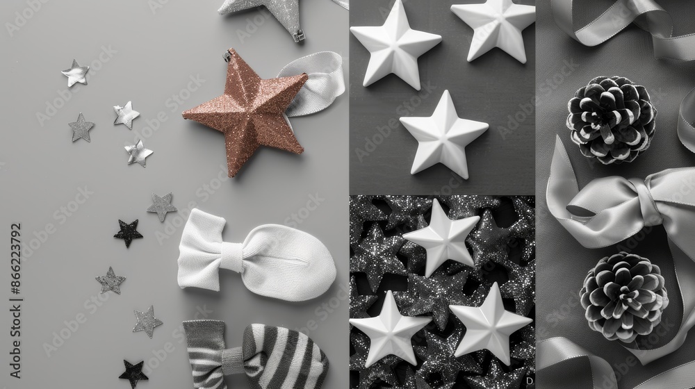 Obraz premium Festive Stars and Decorations for Holiday Season