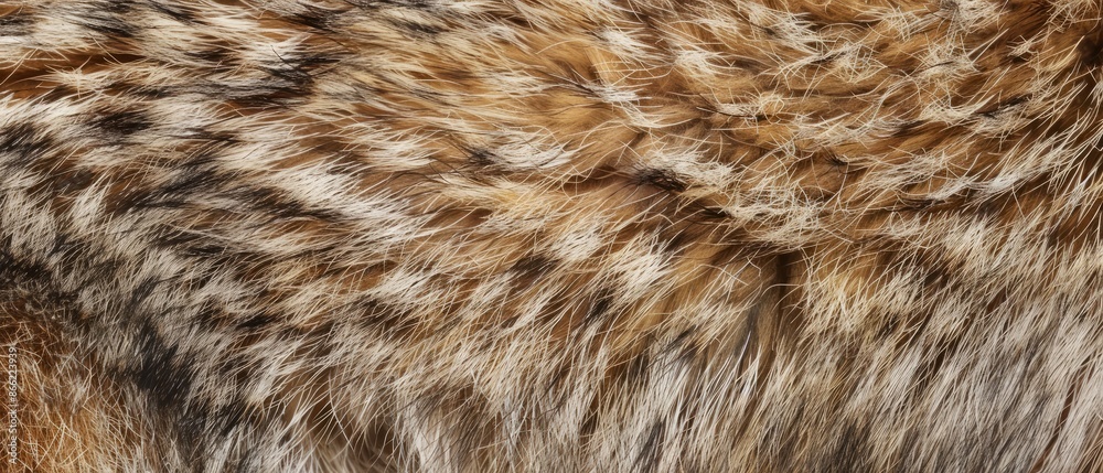 Panoramic close-up, high detail scan of coyote fur material, Generative AI Panoramic close-up, high detail scan of coyote fur material, Generative AI