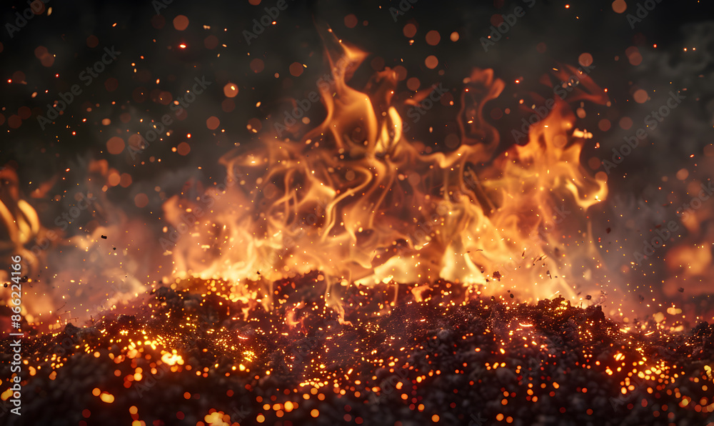 fire spark burn on dark background fire spark burn on dark background
