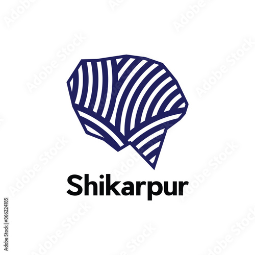 Map City of Shikarpur vector design template, national borders and important cities illustration on white background photo