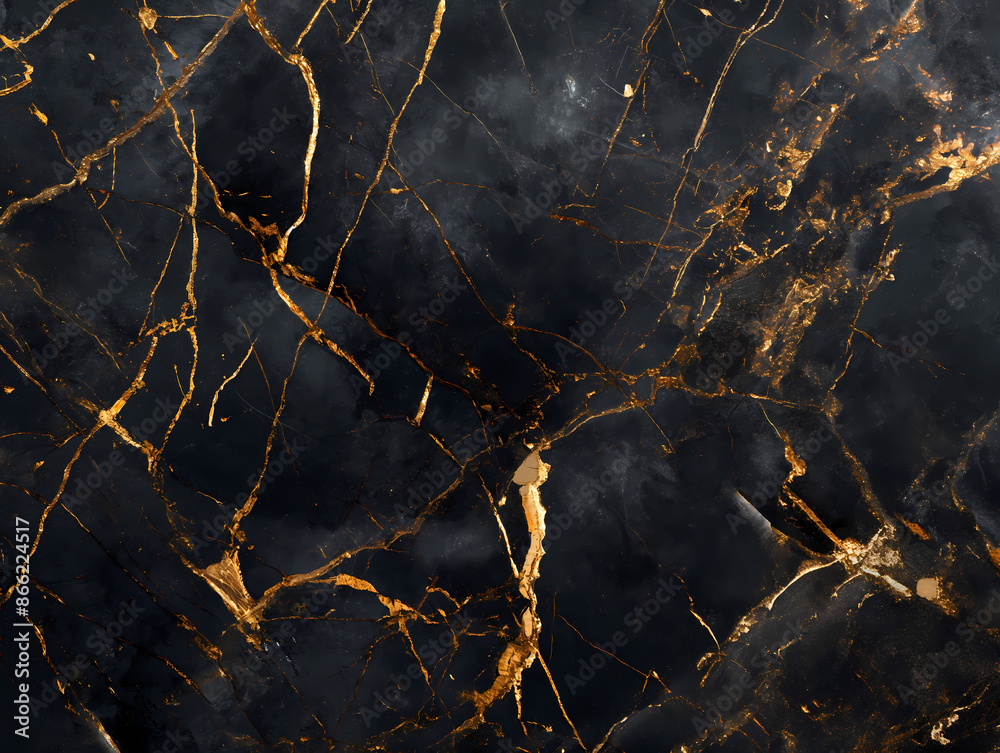 Black marble with specks and streaks of gold. Black marble with specks and streaks of gold.