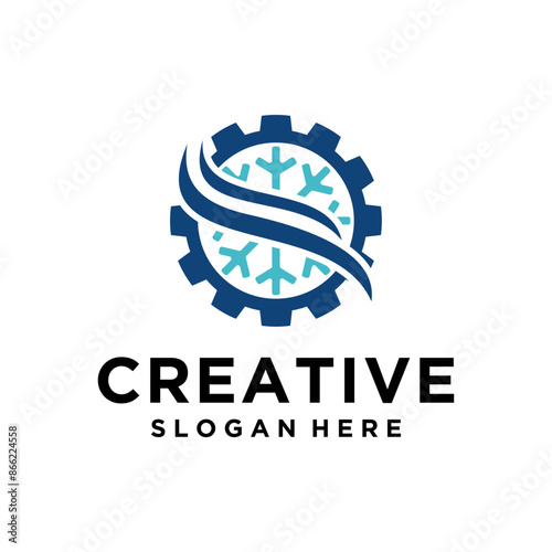 Air Conditioner engineer technology logo design