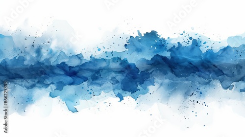blue watercolor paint stroke background vector illustration 