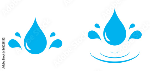 water icon. vector blue simple icon of water