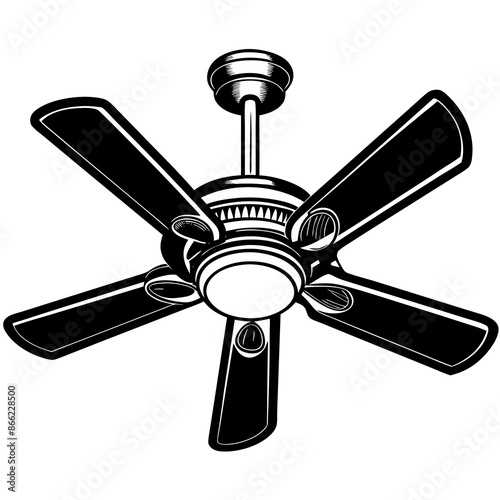 Ceiling fan vector illustration 