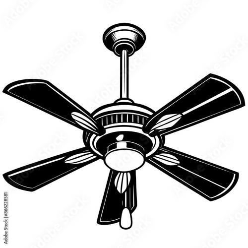 Ceiling fan vector illustration 