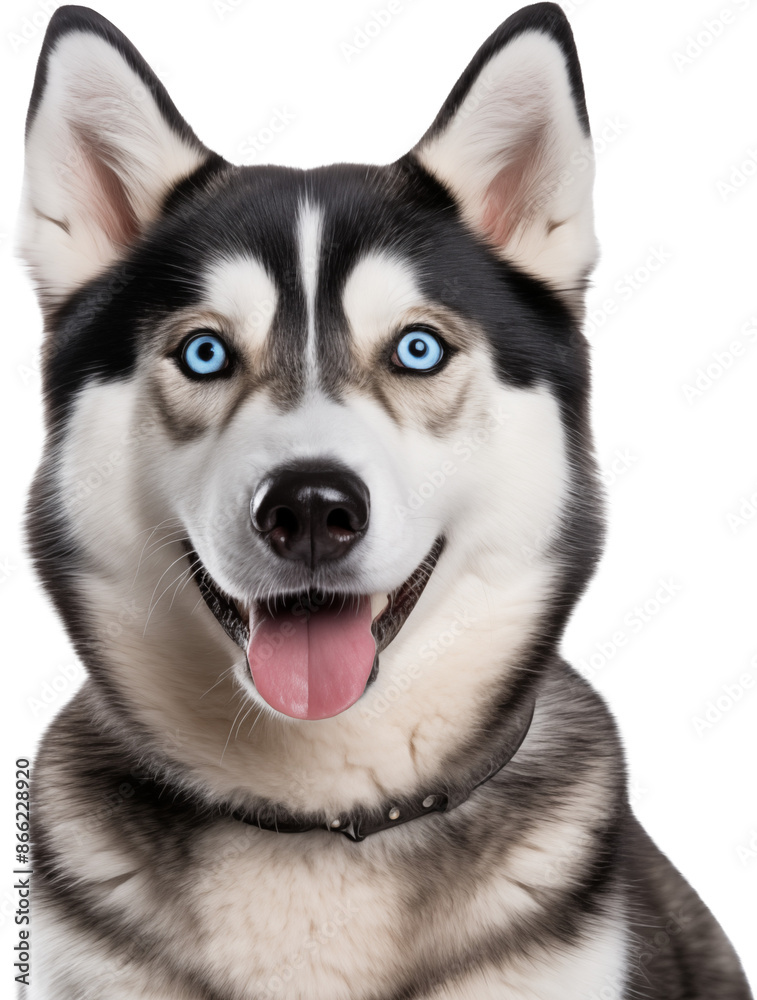 Happy Siberian Husky with Blue Eyes and Tongue Out Happy Siberian Husky with Blue Eyes and Tongue Out