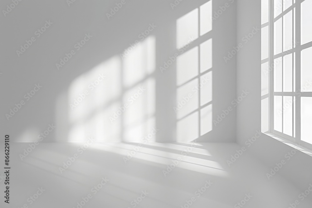 Shadow Background. Abstract White Studio Room with Window Shadows for Product Display Shadow Background. Abstract White Studio Room with Window Shadows for Product Display