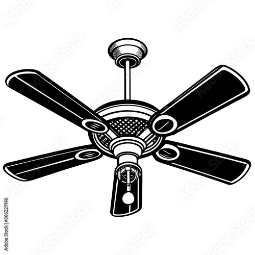 Ceiling fan vector illustration 