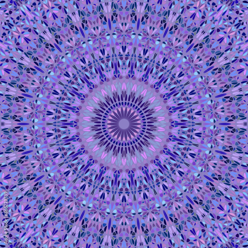 Psychedelic ornament background - hypnotic abstract circular colorful floral vector graphic