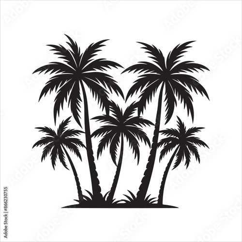 Palm Trees silhouette design vector art AI generated 