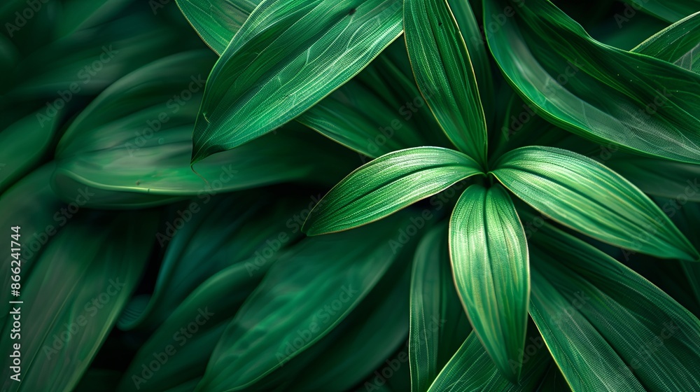 Green tropical plant close-up Green tropical plant close-up