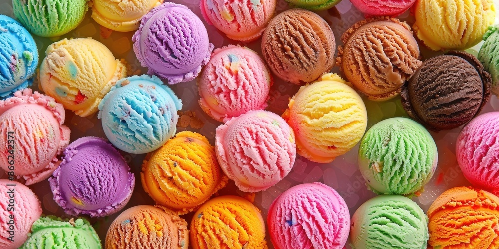 A Colorful Array of Ice Cream Scoops A Colorful Array of Ice Cream Scoops