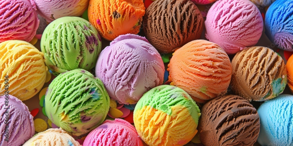 A Colorful Array of Ice Cream Scoops A Colorful Array of Ice Cream Scoops