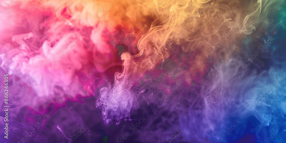 Colorful Smoke Swirls in Abstract Rainbow Background with Vivid and Vibrant Hues Colorful Smoke Swirls in Abstract Rainbow Background with Vivid and Vibrant Hues
