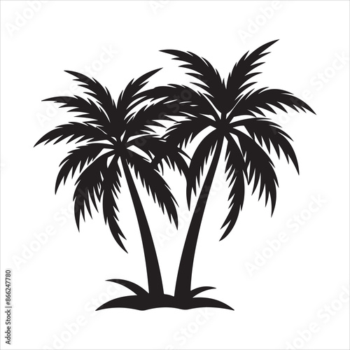 Palm Trees silhouette design vector art AI generated 