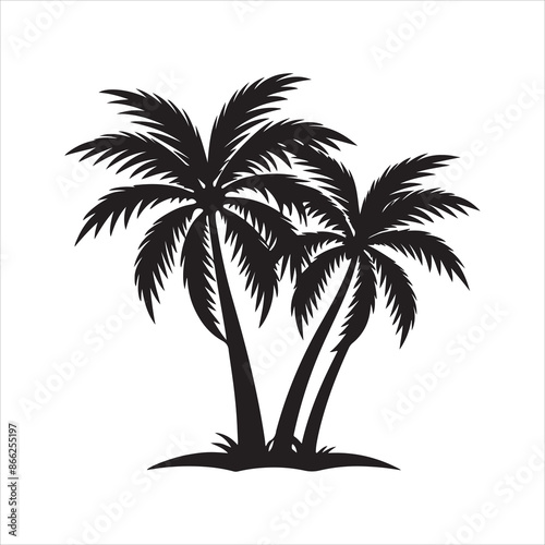 Palm Trees silhouette design vector art AI generated 