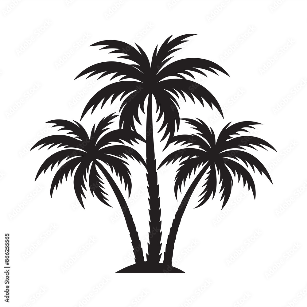 Obraz premium Palm Trees silhouette design vector art AI generated 