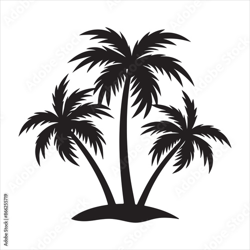 Palm Trees silhouette design vector art AI generated 