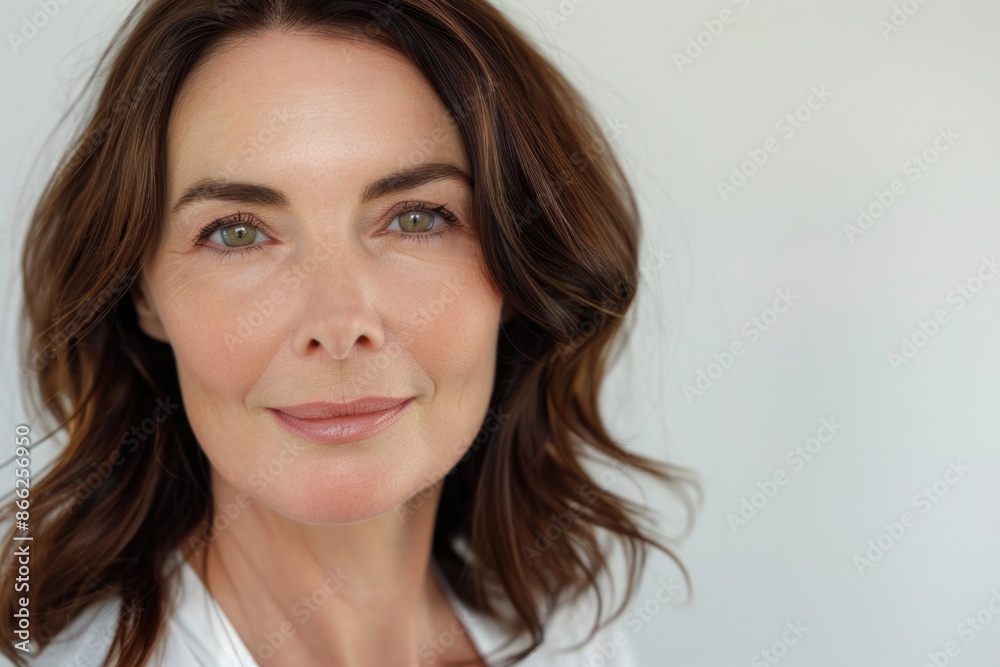 Lady Face. Middle Aged Woman Close Up Portrait for Skincare and Beauty Cosmetics Concept Lady Face. Middle Aged Woman Close Up Portrait for Skincare and Beauty Cosmetics Concept
