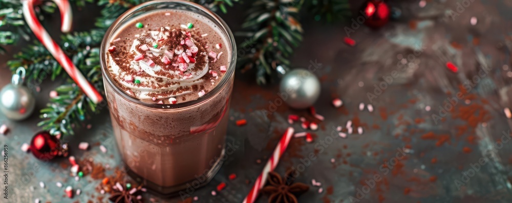 Peppermint mocha smoothie with holiday sprinkles, Stream Punk, Neon, Hightech elements Peppermint mocha smoothie with holiday sprinkles, Stream Punk, Neon, Hightech elements