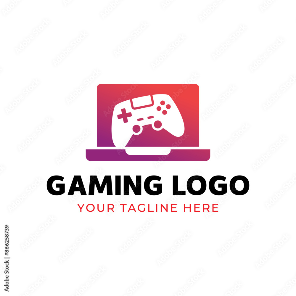 Game console and video games stick logo design template Game console and video games stick logo design template