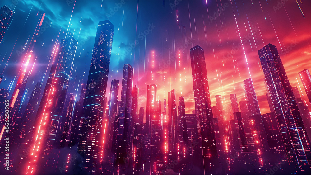 Modern digital abstract futuristic 3D background. Generative AI Modern digital abstract futuristic 3D background. Generative AI