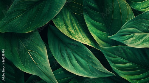 Green tropical plant close-up