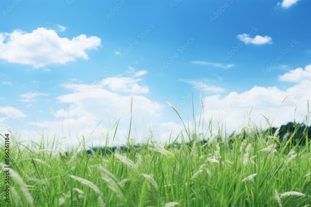 Fototapeta premium Meadow grass sky grassland.