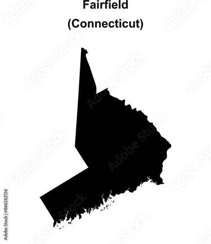Fairfield County (Connecticut) blank outline map